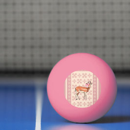 Süße rosa Reh-muster Weihnachten  Tischtennisball
