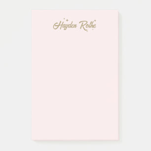 Süße rosa Retro-Schrift und Sterne  Post-it Klebezettel