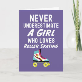 Süße rosa Rollschuhläufer Karten für Baby Mädchen 