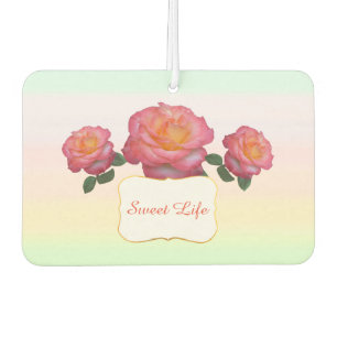 Süße rosa Rosenblüten Autolufterfrischer
