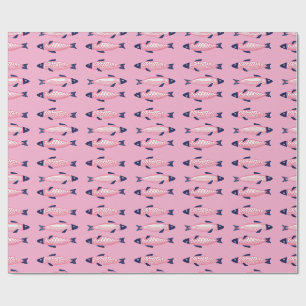 Süße rosa Sardinen-Muster-Kosmetiktasche Preppy Geschenkpapier
