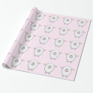 Süße rosa Schaf-Baby-Party Geschenkpapier