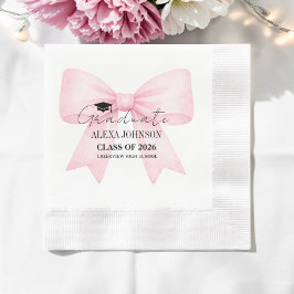 Süße rosa Schleife Abschlussmütze Abschluss Serviette