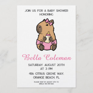 Süße rosa Schleife Baby Shower Einladung