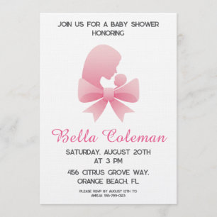 Süße rosa Schleife Baby Shower Einladung