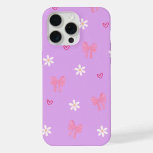 Süße rosa Schleife Gänseblümchen Muster iPhone 15 Pro Max Hülle