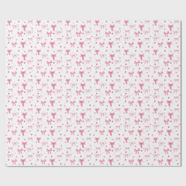 Süße rosa Schleife Geschenkpapier (Flach)