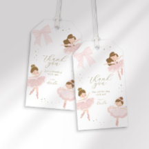 Süße rosa Schleifen-Ballerina-Geburtstags-Dankesch