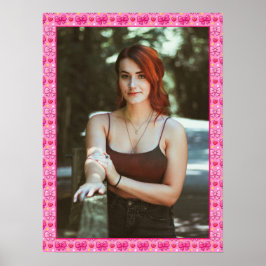 Süße rosa Schleifen individuelles Foto Poster