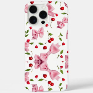 Süße rosa Schleifen & Kirschen iPhone 16 Pro Max Hülle