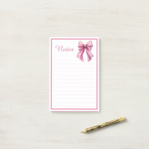Süße rosa Schleifen-Schmuck-Ästhetik-Linien-Notiz Post-it Klebezettel