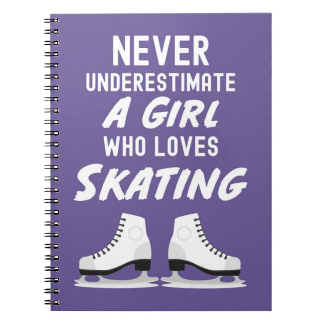 Süße rosa Schlittschuh-Geschenke für Mädchen Kinde Notizblock (Vorderseite)