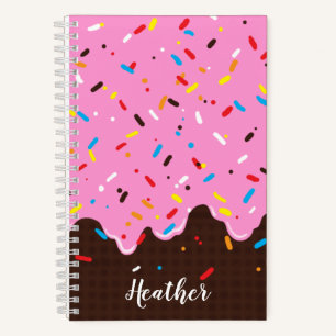 Süße rosa Schokoladen-Leckerei Notizbuch