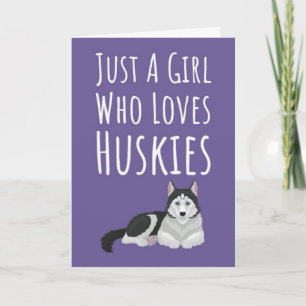 Süße rosa sibirische Husky-Karten für Baby-Mädchen Karte