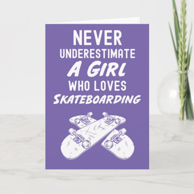 Süße rosa Skateboardkarten für Mädchen Skateboard Karte (Vorderseite)