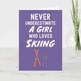 Süße rosa Skikarten für Baby Mädchen Kinder Ski Karte