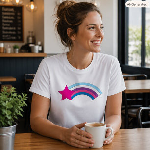 Süße rosa Stern Regenbogen Illustration T-Shirt