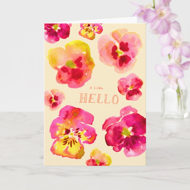Süße rosa Stiefmütterchen Helle Blumen  Karte (Orchidee)