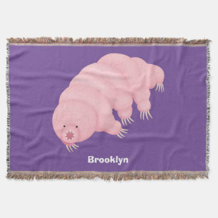 Süße rosa Tardigrad Wasserbär Cartoon Decke