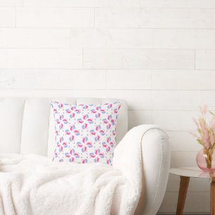 Süße rosa und blaue Pastell-Baby-Fußabdrücke-Blöck Kissen
