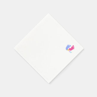 Süße rosa und blaue Pastell-Baby-Fußabdrücke-Blöck Serviette