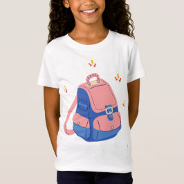 Süße rosa und blaue Schulrucksack" T-Shirt