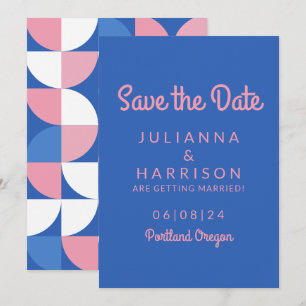 Süße rosa und blaue verspielte Typografie Save The Date