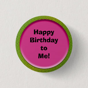 Süße rosa und grüne Geburtstags-Schaltfläche Button