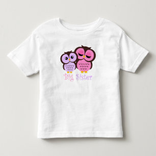Süße rosa und violette Eulen Große Schwester Kleinkind T-shirt