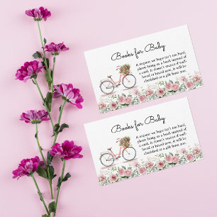Süße rosa Vintage-Fahrrad-Mädchen-Bücher für Baby Begleitkarte
