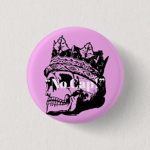 Süße rosa Vintage-Totenkopf-Kronen-Anstecknadel Button