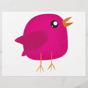 Süße rosa Vogelillustration Flyer