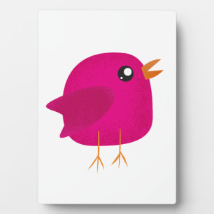 Süße rosa Vogelillustration Fotoplatte
