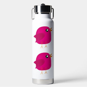 Süße rosa Vogelillustration Trinkflasche