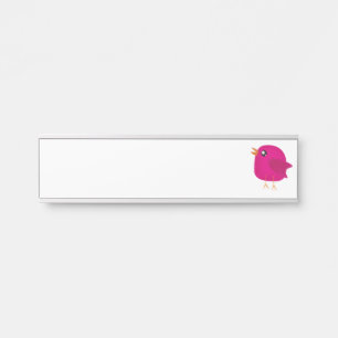 Süße rosa Vogelillustration Türschild