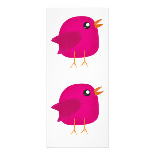 Süße rosa Vogelillustration Werbekarte