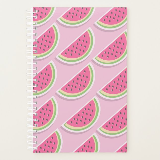 Süße rosa Wassermelonen-Muster Planer (Vorderseite)