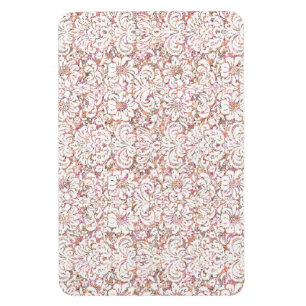 Süße rosa weiße vintage Blumenmuster Magnet