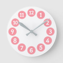 Süße rosa Zahlen Runde Wanduhr