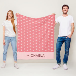 Süße rosa Zirkuszelt Personalisiert Fleecedecke