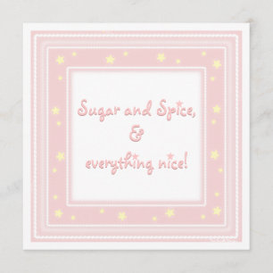 Süße rosa Zucker-u. Gewürz-Babyparty-Einladung Einladung