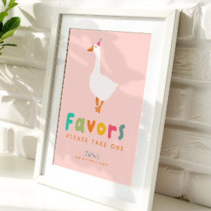 Süße rosa zwei alberne Gans 2. Geburtstagsgeschenk Poster