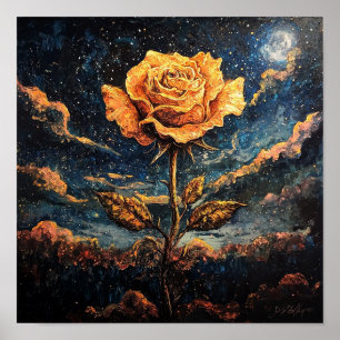 Süße Rosen Botanische Florale Warme Inneneinrichtu Poster