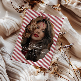 Süße rot gestreifte Schleife Foto-Abschluss Ankündigung