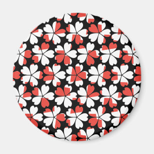 Süße rot-weiße Blumenmuster Magnet