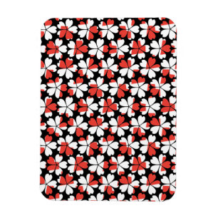 Süße rot-weiße Blumenmuster Magnet