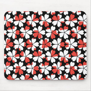 Süße rot-weiße Blumenmuster Mousepad