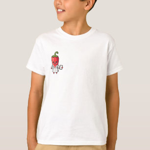 Süße rote Chili-Pfeffer-Doktor-Cartoon-Kinder T-Shirt