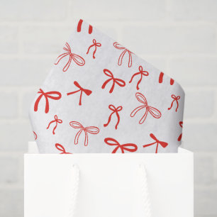 Süße rote Doodle-Schleife auf Weiß Seidenpapier