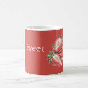 Süße rote Erdbeeren Frucht Kaffeetasse